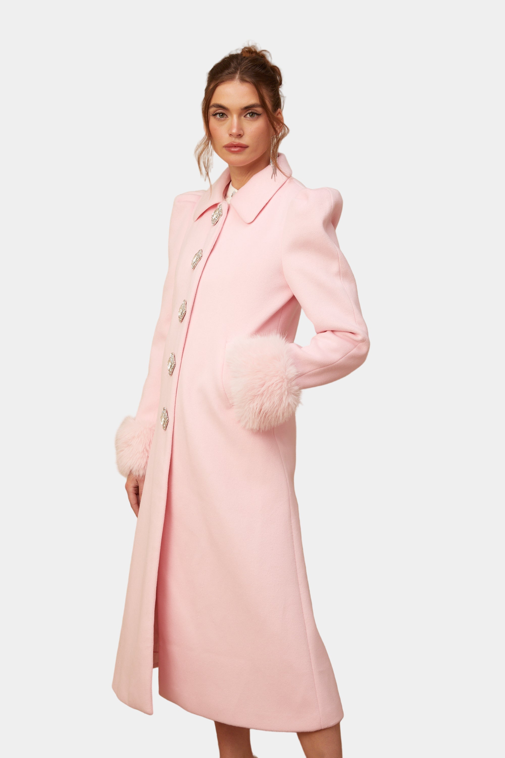 Louisette Roze Winterjas