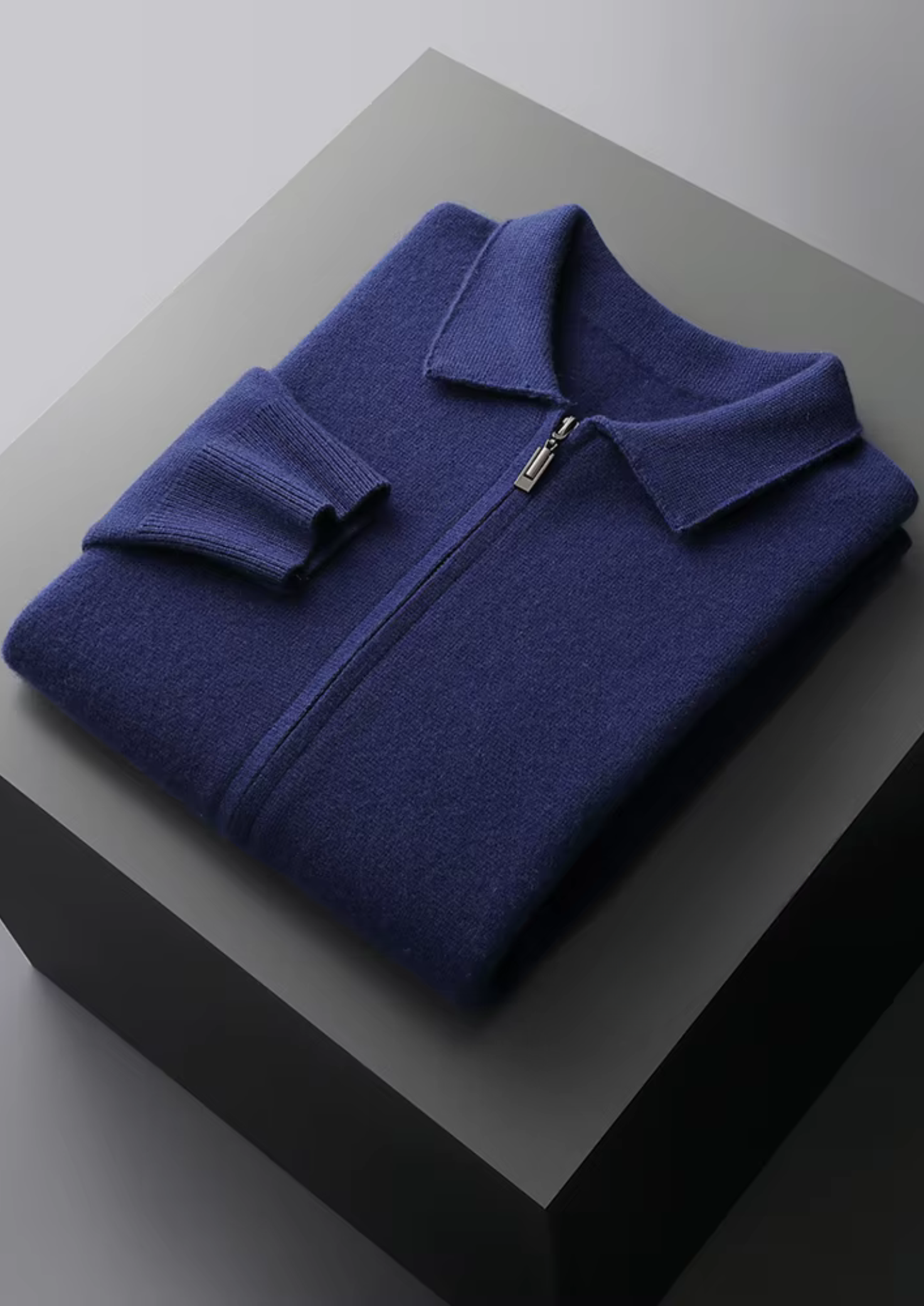 EA | EXTRA-FIJNE WOL ZIP POLO CARDIGAN