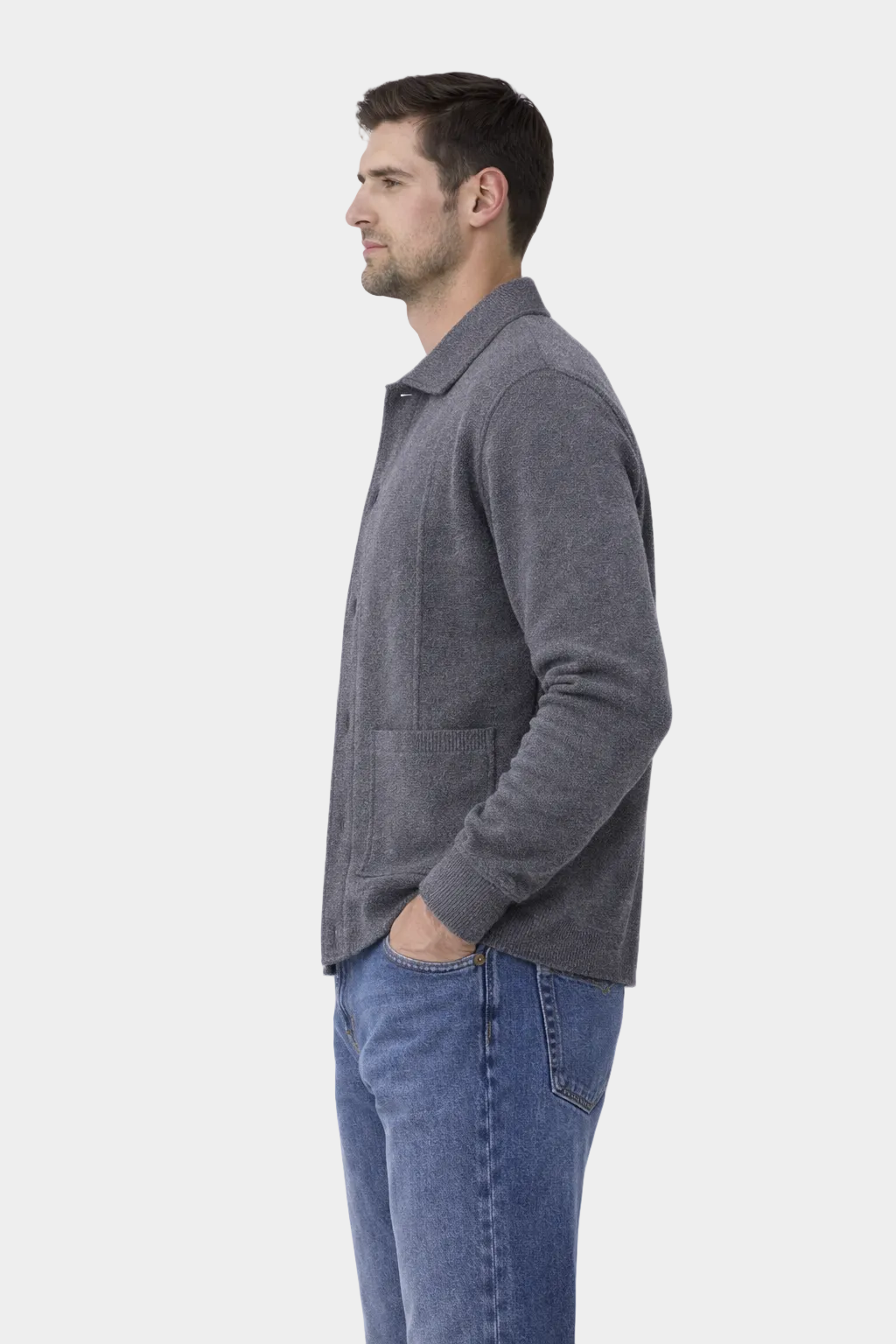 EA | ZACHTE WOL BUTTON OVERSHIRT