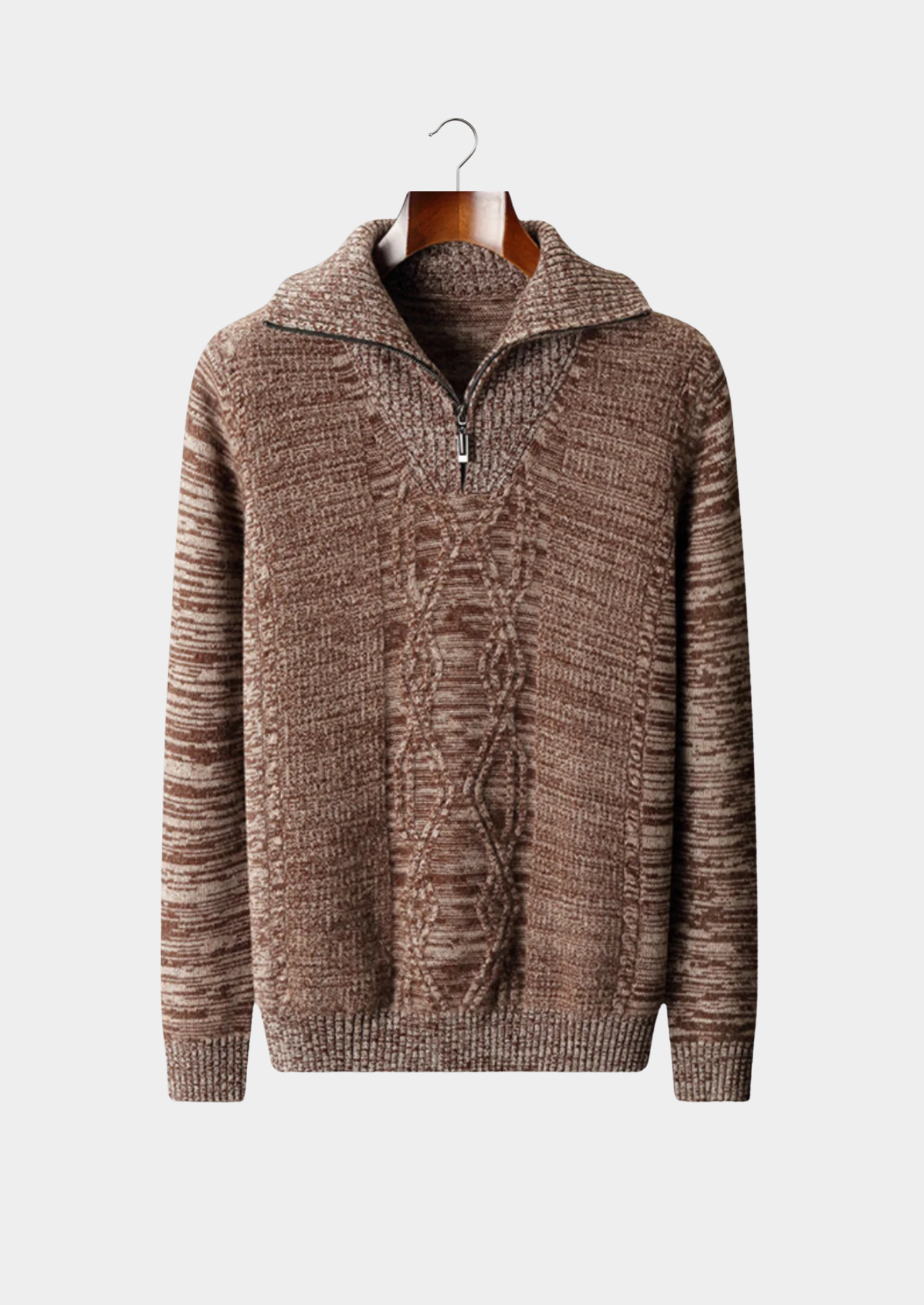 EA | EXTRA-FINE WOOL HALF ZIP SWEATER