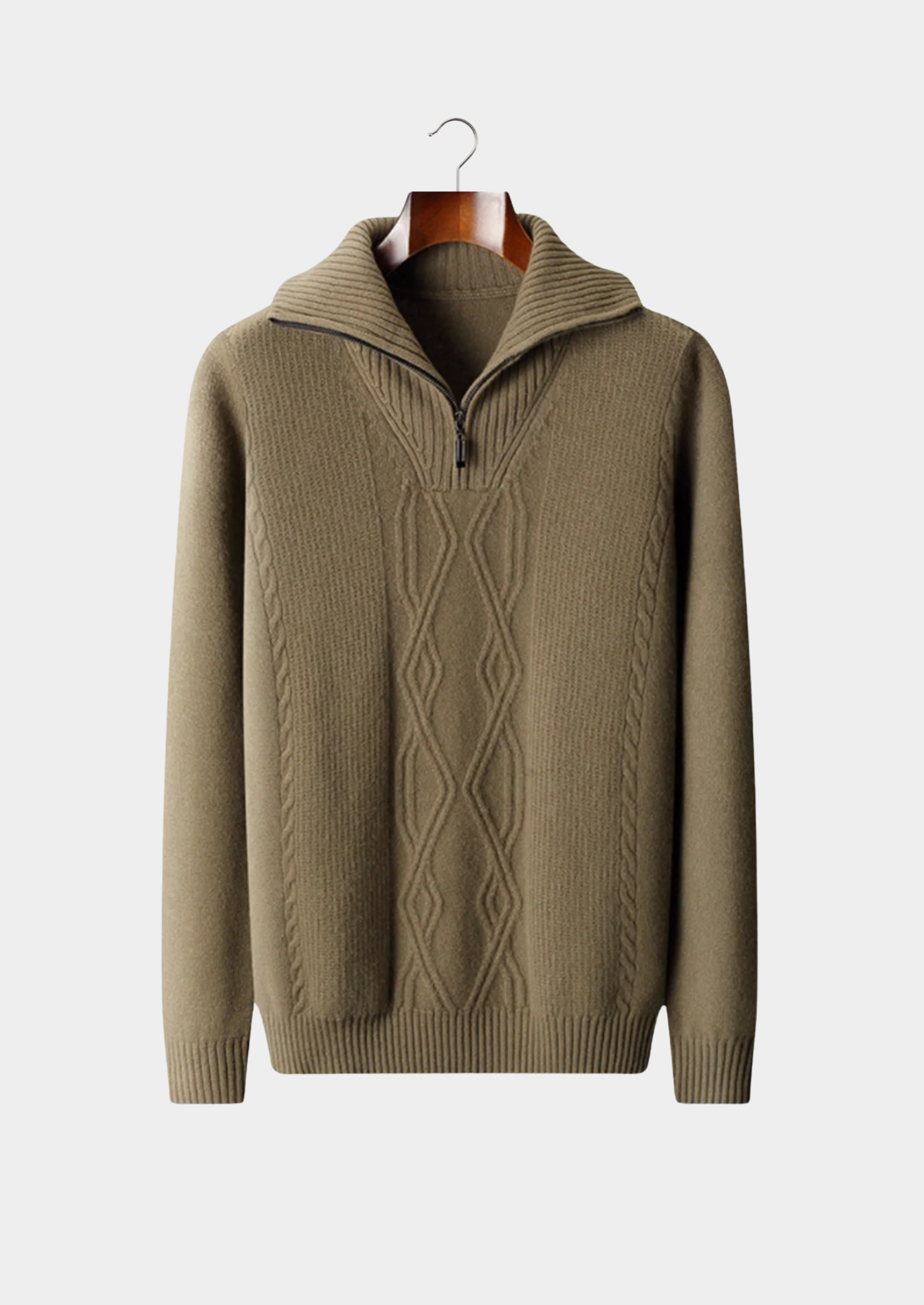 EA | EXTRA-FINE WOOL HALF ZIP SWEATER