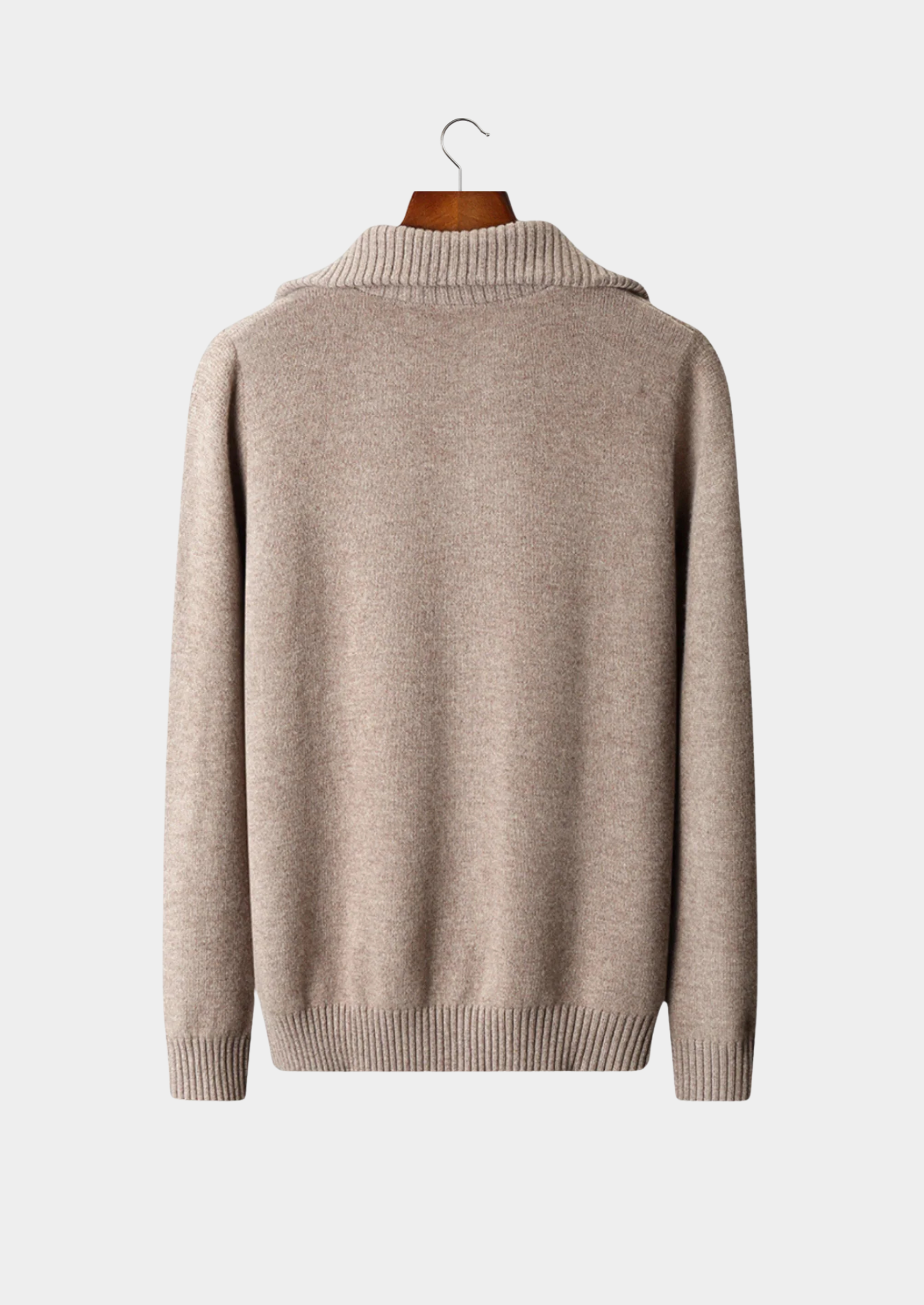EA | EXTRA-FINE WOOL HALF ZIP SWEATER