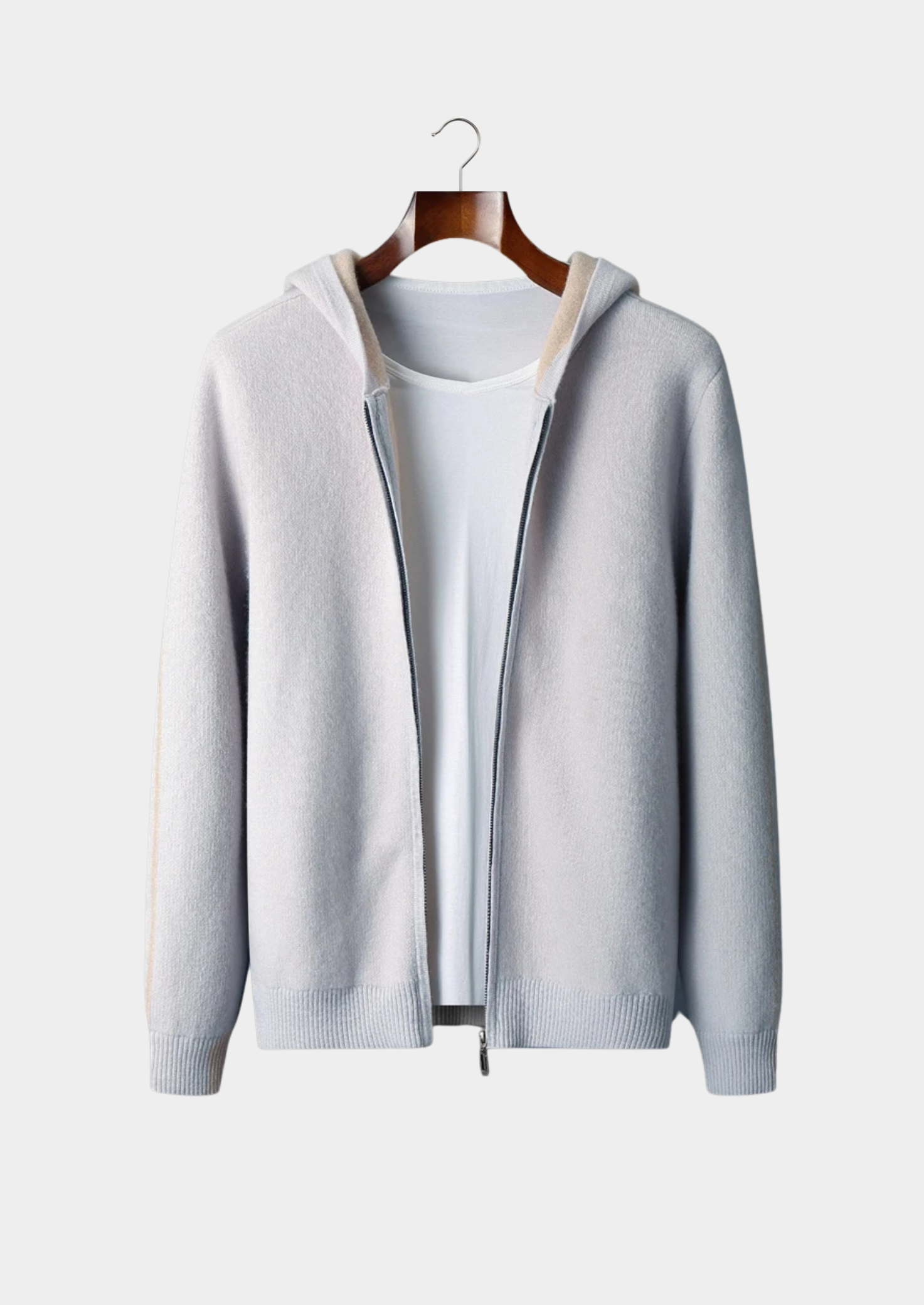 EA | CASHMERE HOODIE MET RITS (TWEE KLEUREN)