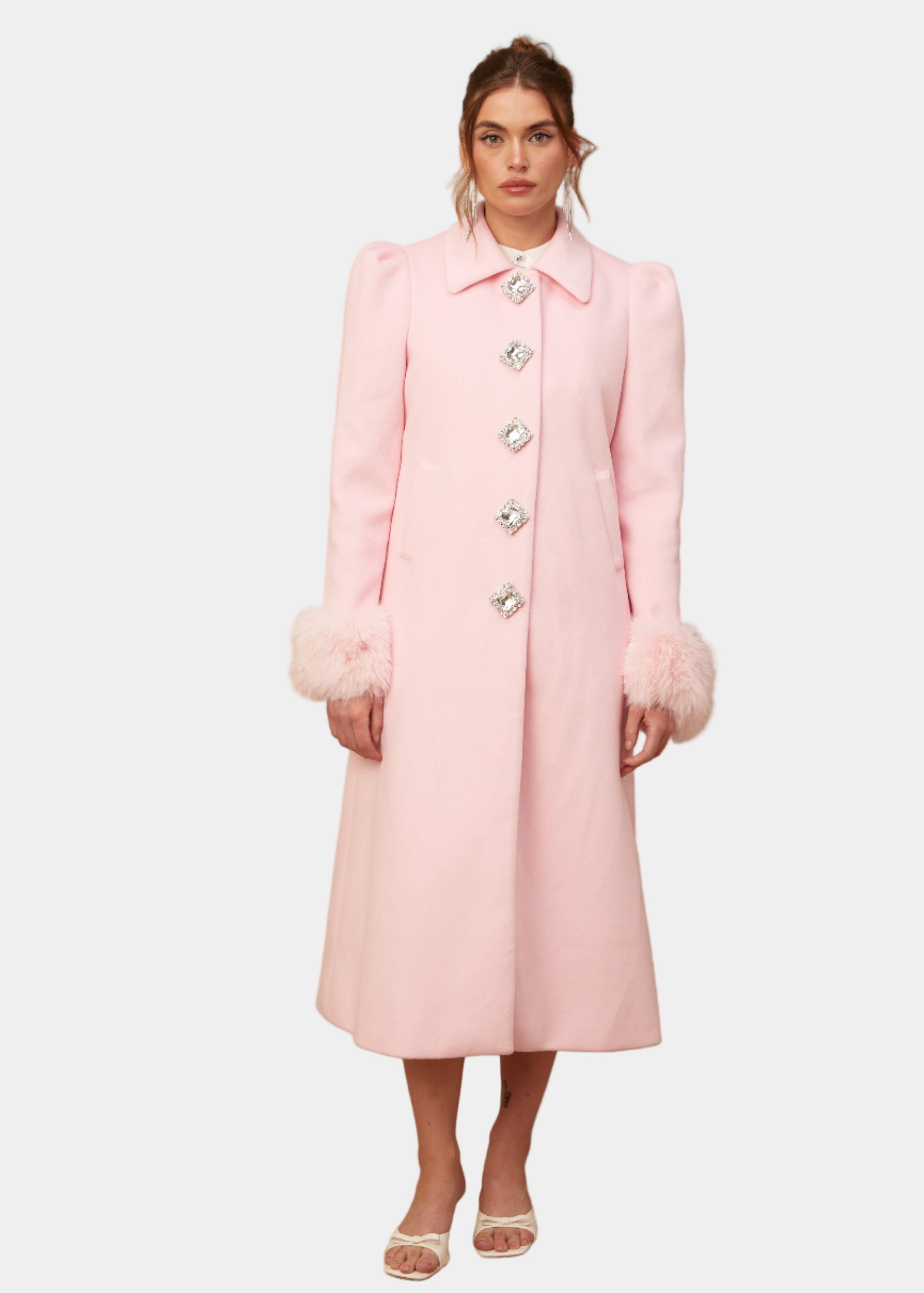 Louisette Roze Winterjas