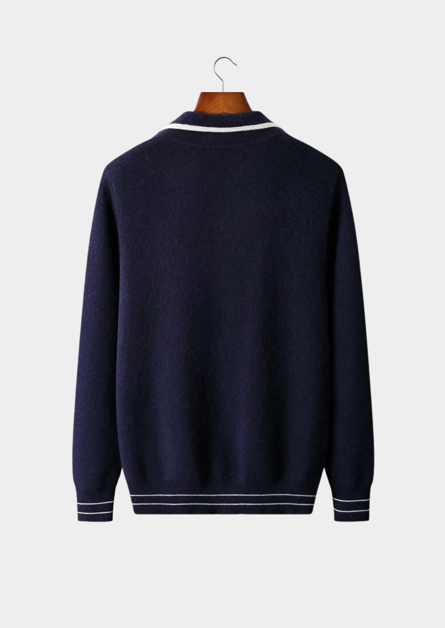 EA | EXTRA-FIJNE WOL POLO CARDIGAN