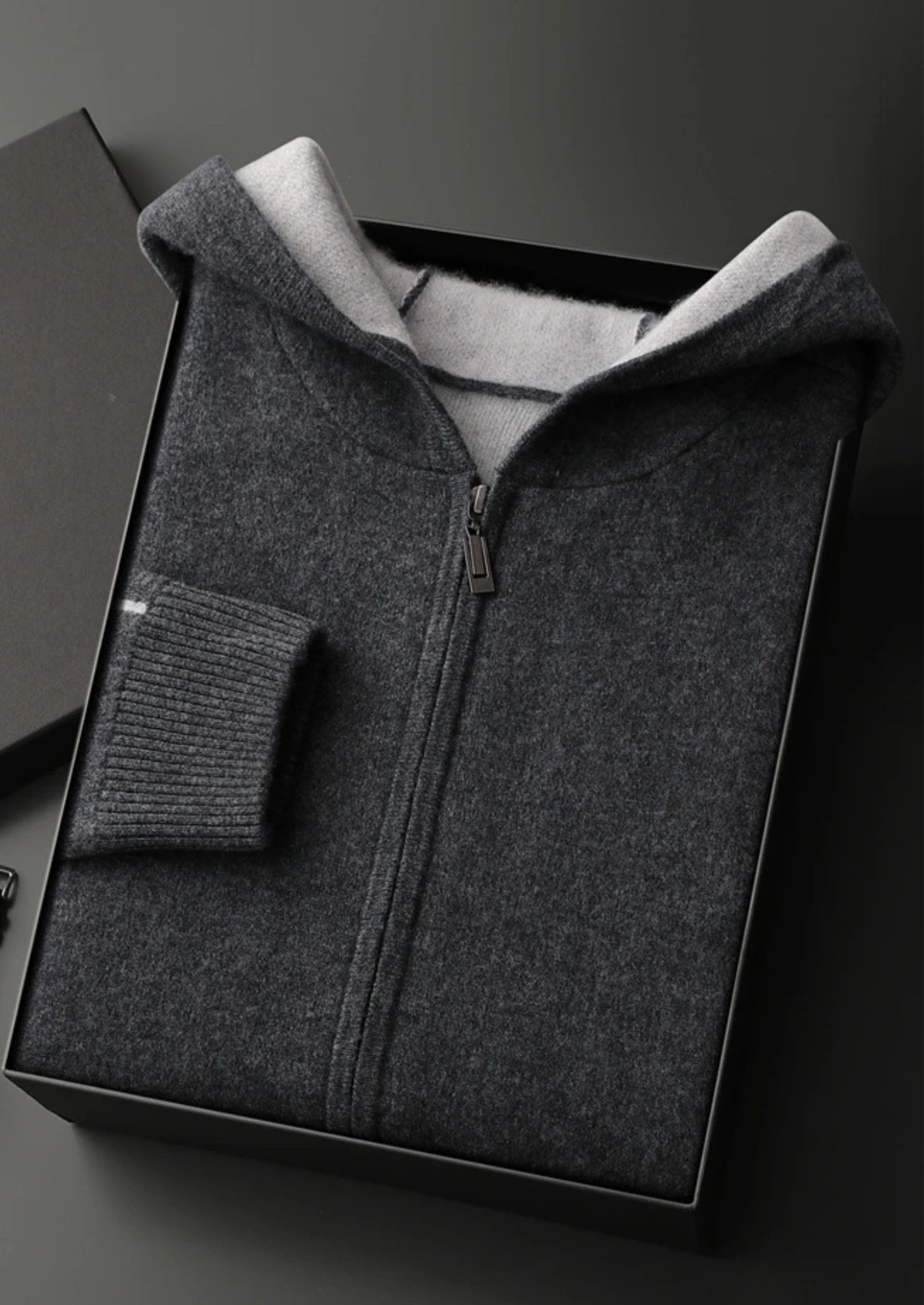 EA | CASHMERE HOODIE MET RITS (TWEE KLEUREN)