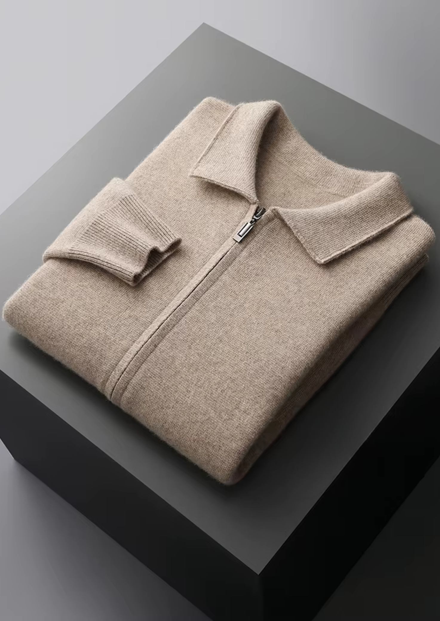 EA | EXTRA-FIJNE WOL ZIP POLO CARDIGAN