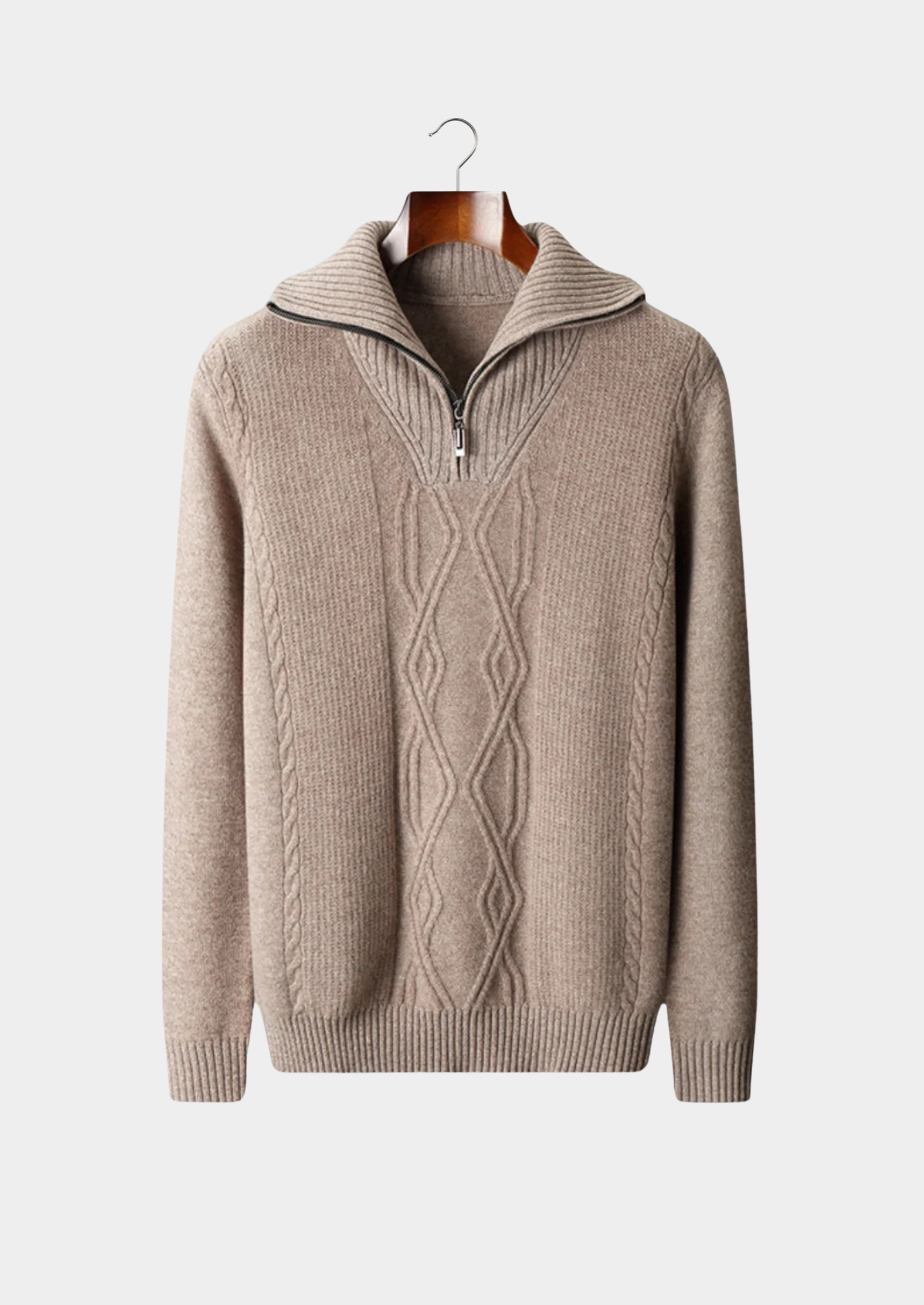 EA | EXTRA-FINE WOOL HALF ZIP SWEATER