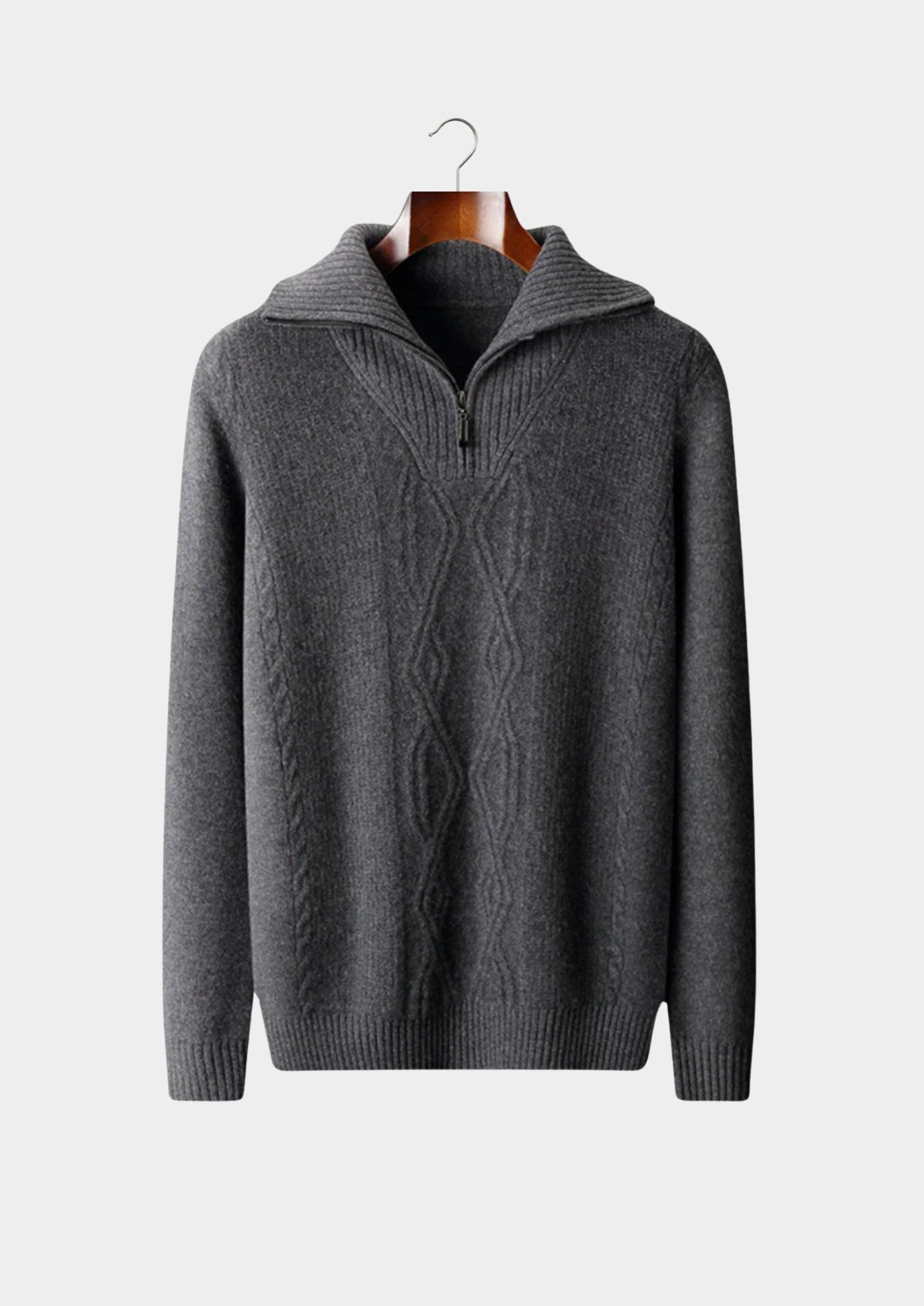 EA | EXTRA-FINE WOOL HALF ZIP SWEATER