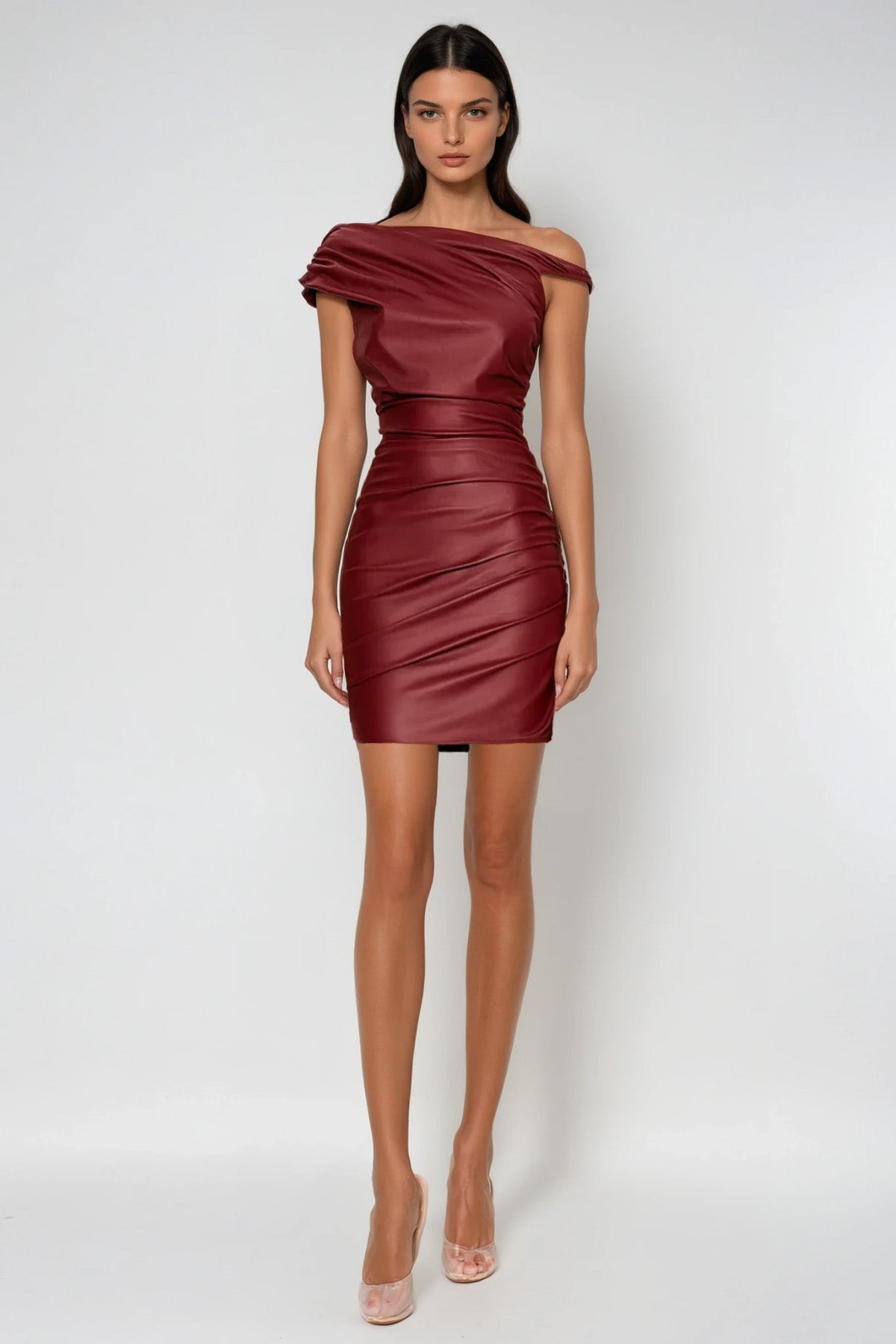 Aquaria Leather dress – Rood
