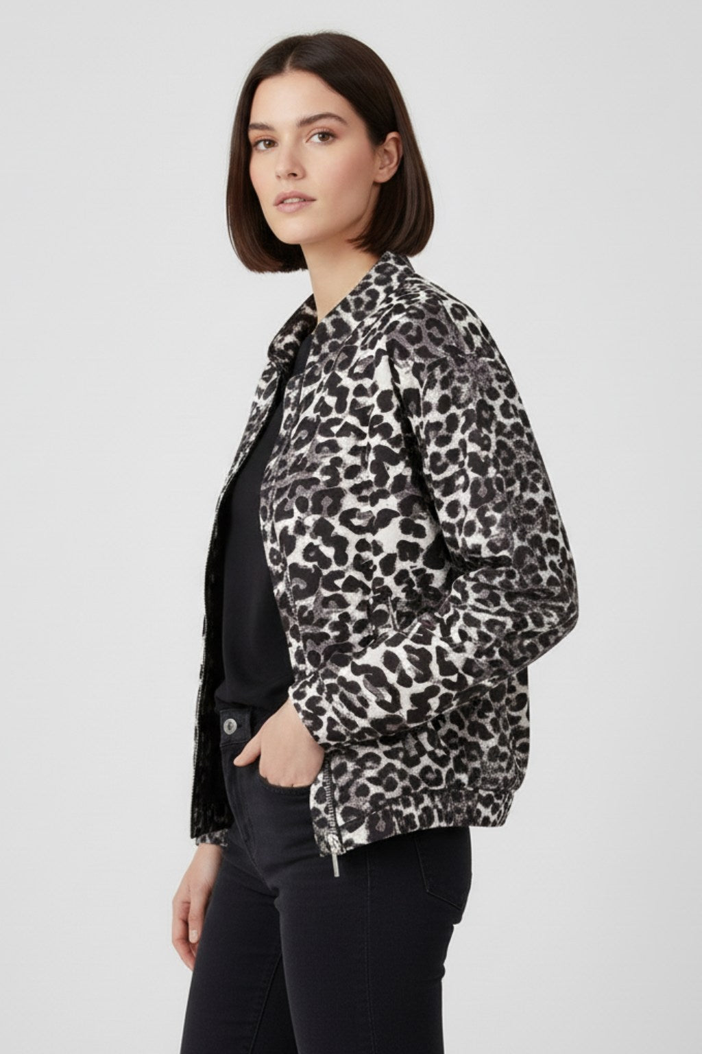 Lyona Leopard Bomber jas