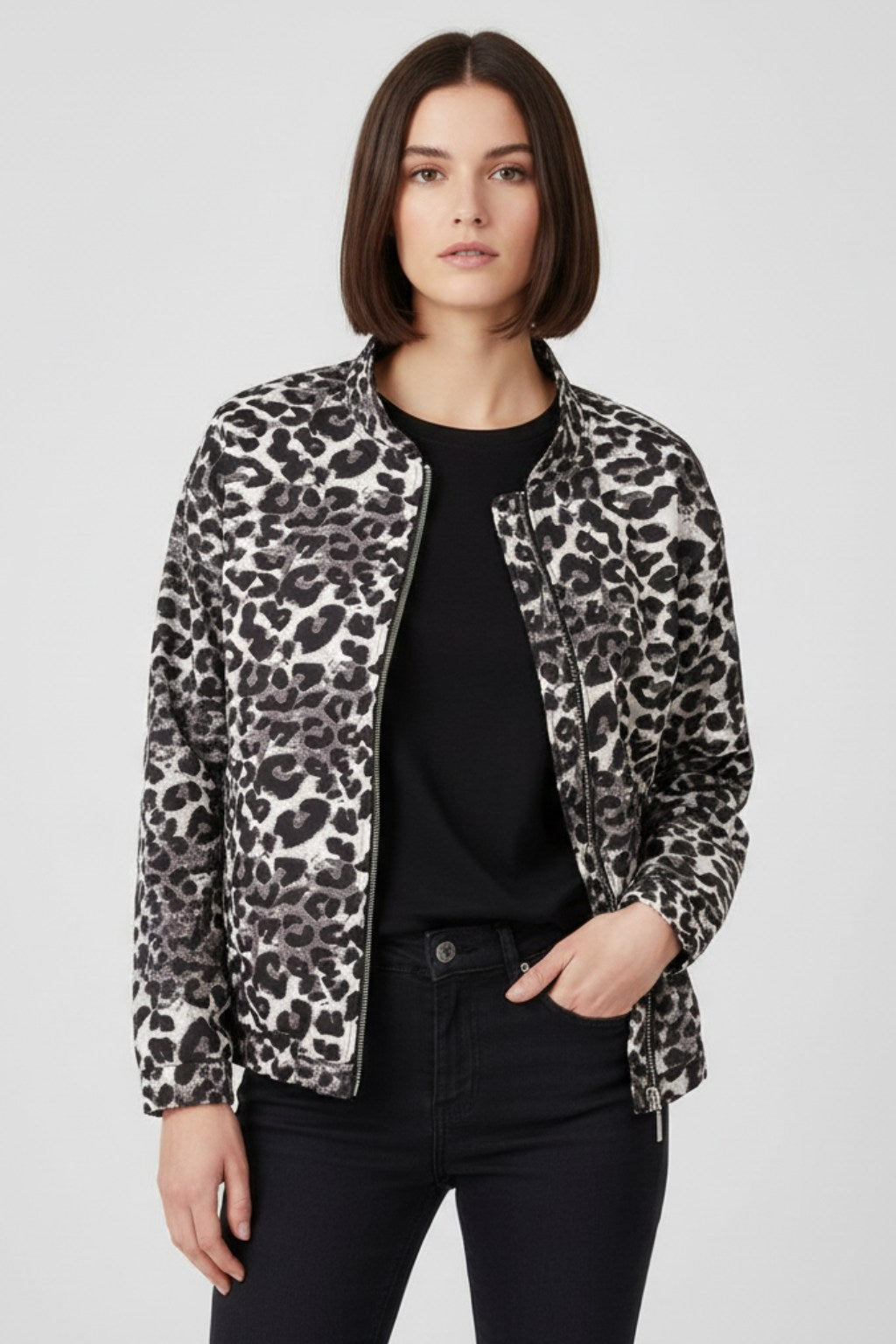 Lyona Leopard Bomber jas
