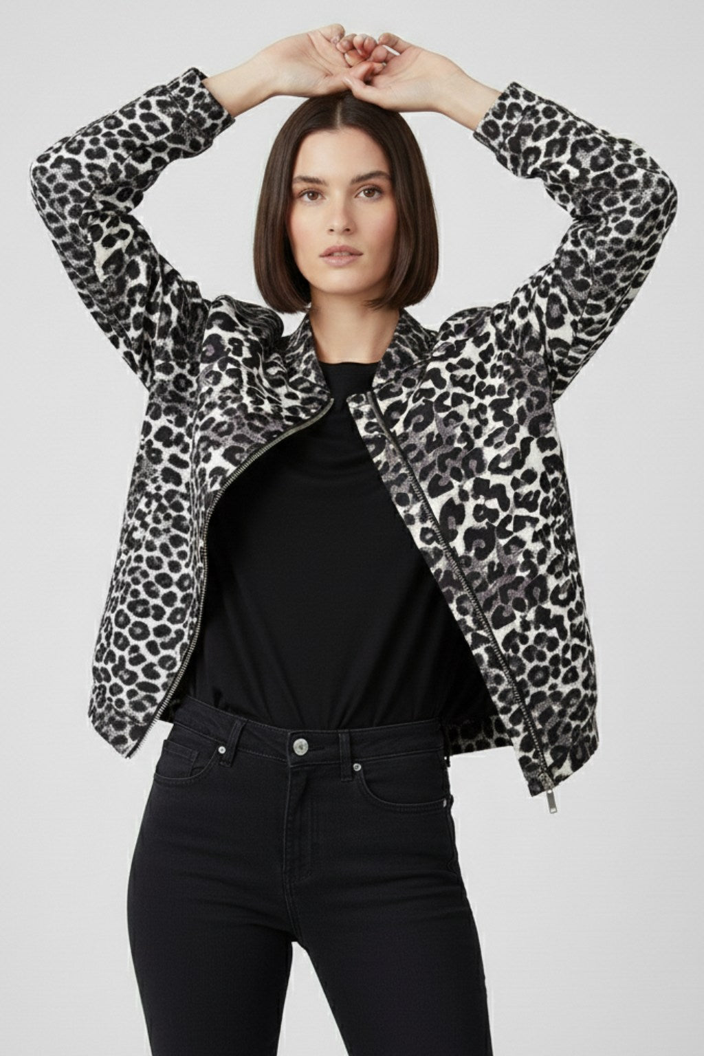Lyona Leopard Bomber jas
