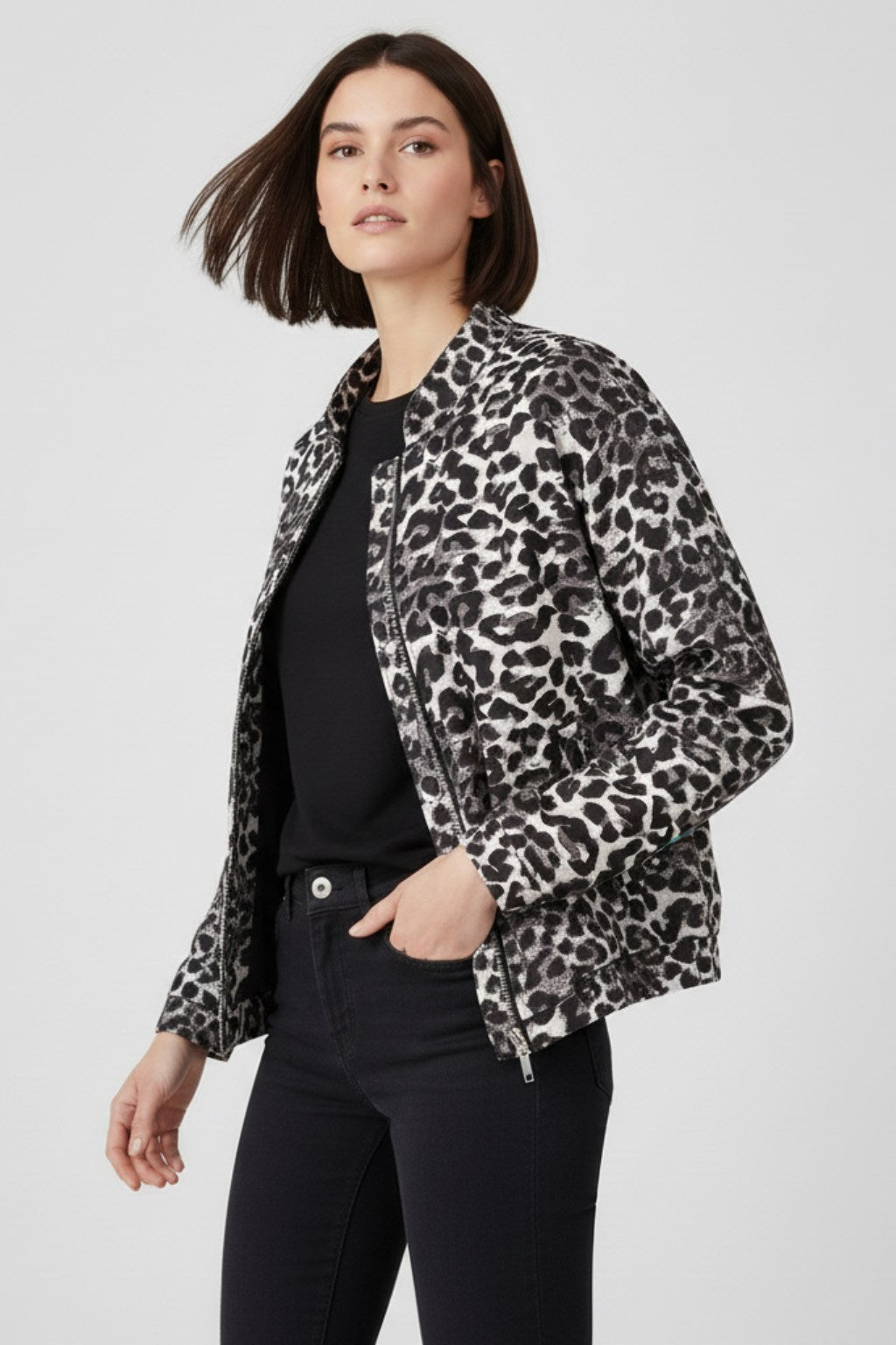 Lyona Leopard Bomber jas