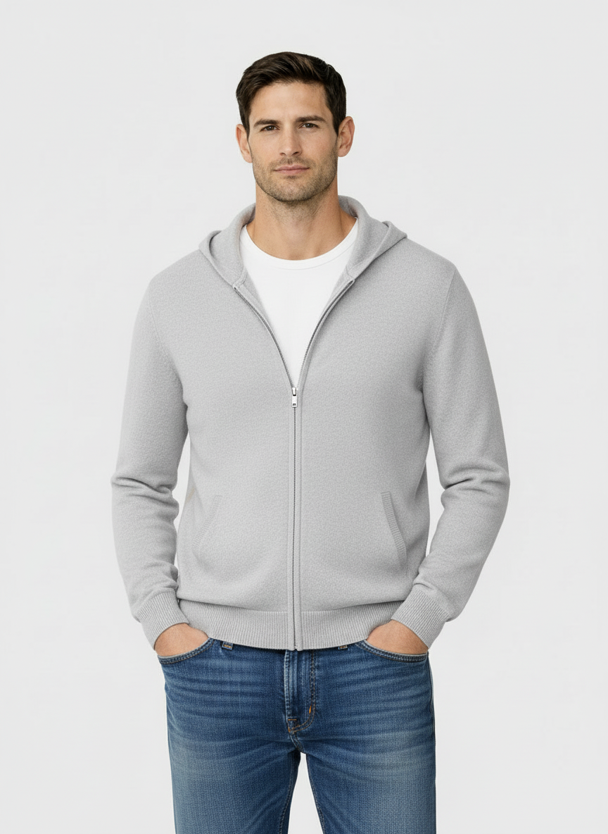 EA | CASHMERE HOODIE MET RITS (TWEE KLEUREN)