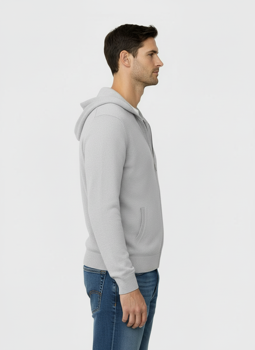 EA | CASHMERE HOODIE MET RITS (TWEE KLEUREN)